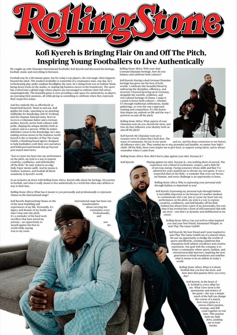 Rolling Stone Africa feature on Kofi Kyereh, co-founder of Play The Game GmbH with Emmanuel Whajah
